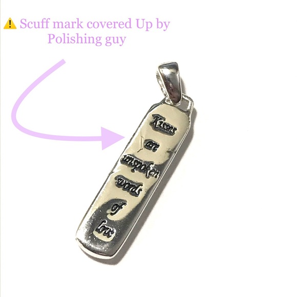 Super Cute Sterling Silver XOXO Bar Pendant - Picture 7 of 7